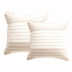 Palma Stripe Cushion Twin Pack 50 x 50 Cms Nude