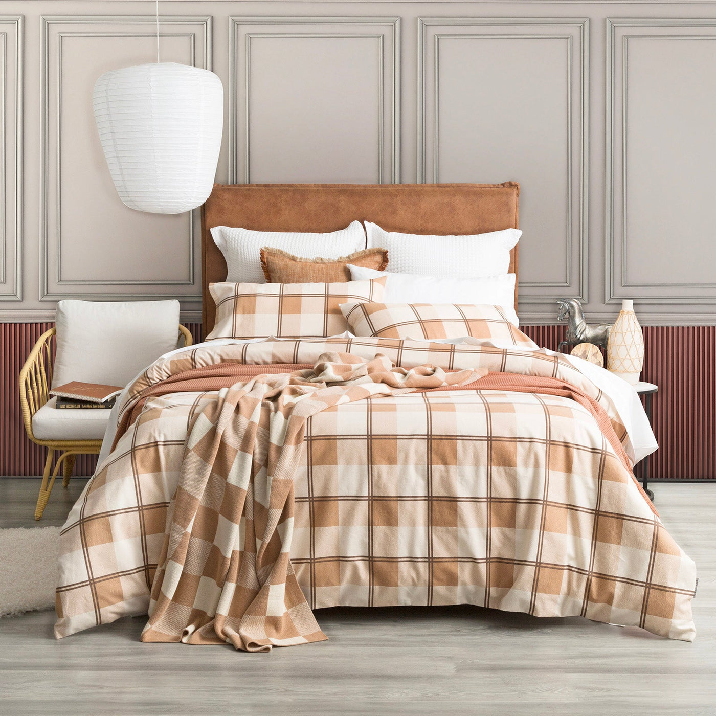 Flannelette Quilt Cover Set Twill Checks