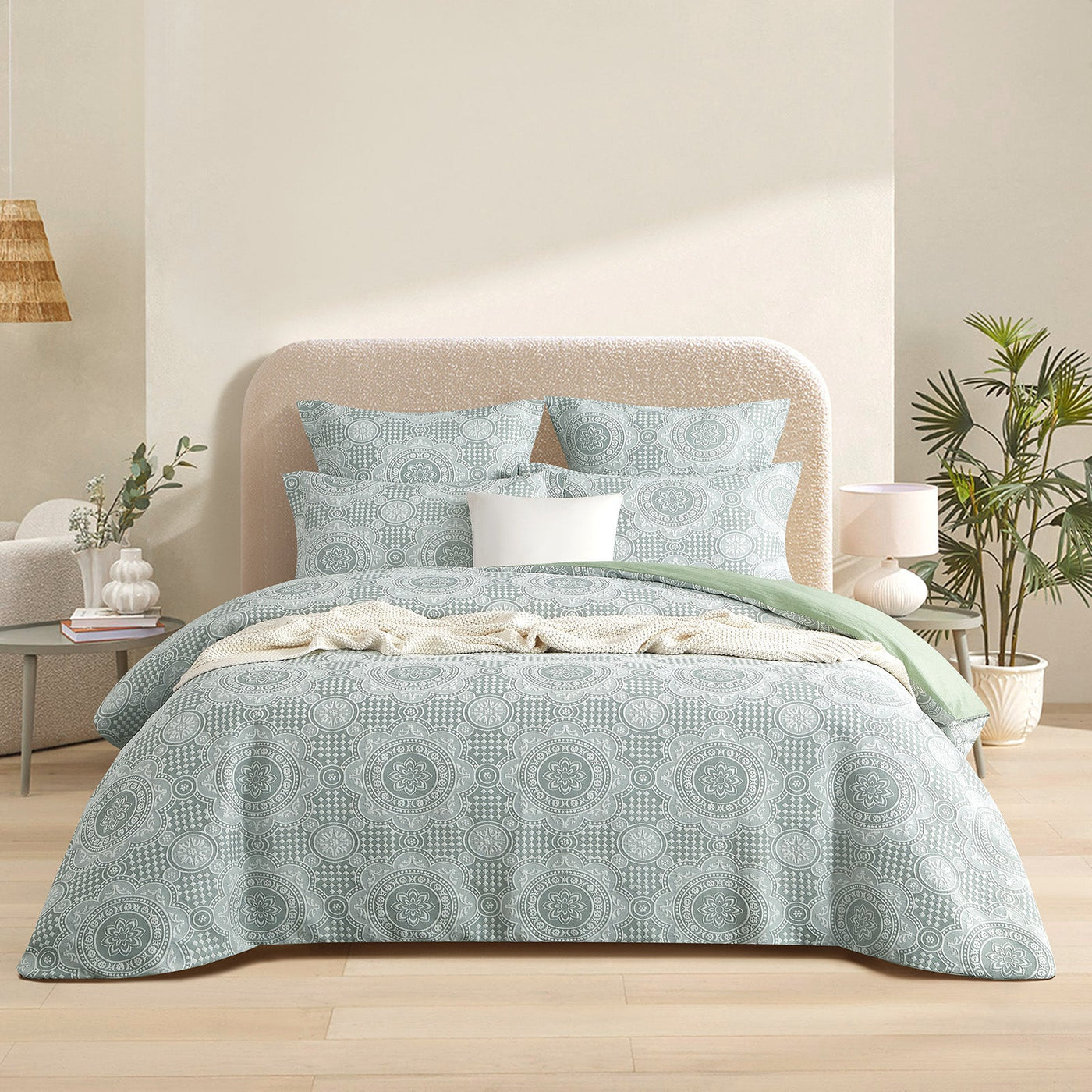 Rizz Quilt Cover Set Sage
