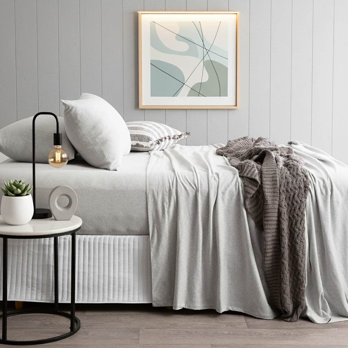 Jersey Sheet Set Organic Cotton Grey Marle