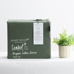 Kids Jersey Sheet Set Organic Cotton Olive
