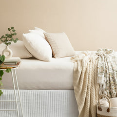 Jersey Knit Fitted Sheet Organic Cotton Oatmeal - No Flat Sheet