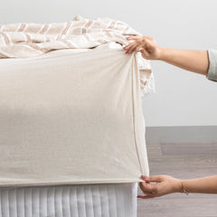 Jersey Knit Fitted Sheet Organic Cotton Oatmeal - No Flat Sheet