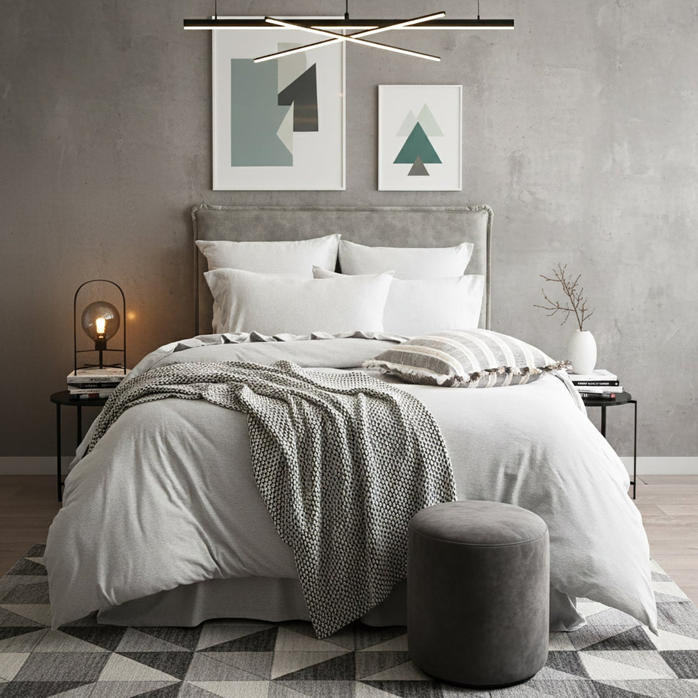 Jersey Quilt Cover Set - Organic Cotton Comfort T’s Grey Marle