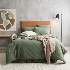 Jersey Quilt Cover Set - Organic Cotton Comfort T’s Olive