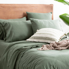 Kids Jersey Quilt Cover Set Olive