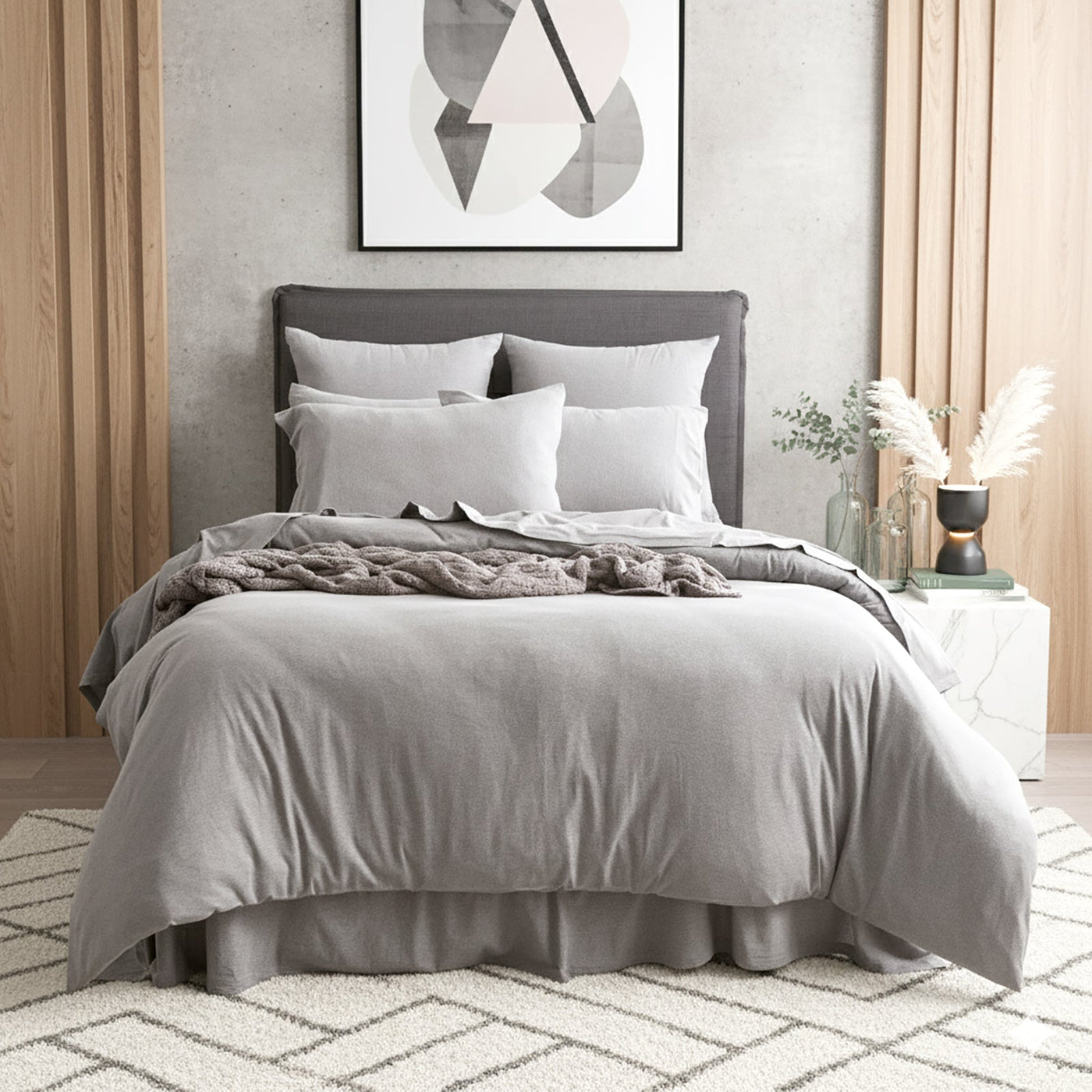 Jersey Quilt Cover Set - Organic Cotton Comfort T’s Charcoal