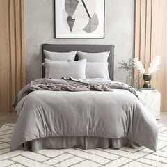 Jersey Quilt Cover Set - Organic Cotton Comfort T’s Charcoal