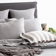Jersey Quilt Cover Set - Organic Cotton Comfort T’s Charcoal