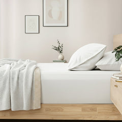 Egyptian Cotton Fitted & Pillow Case Set White - No Flat Sheet