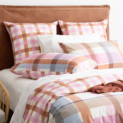 Kids Miranda Check Cotton Quilt Cover Set