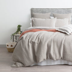 Celeste Cotton Waffle Quilt Cover Set Charcoal