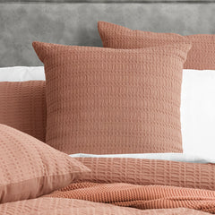 Celeste Cotton Waffle Quilt Cover Set Rust