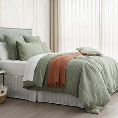 Celeste Cotton Waffle Quilt Cover Set Sage