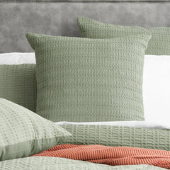 Celeste Cotton Waffle Quilt Cover Set Sage