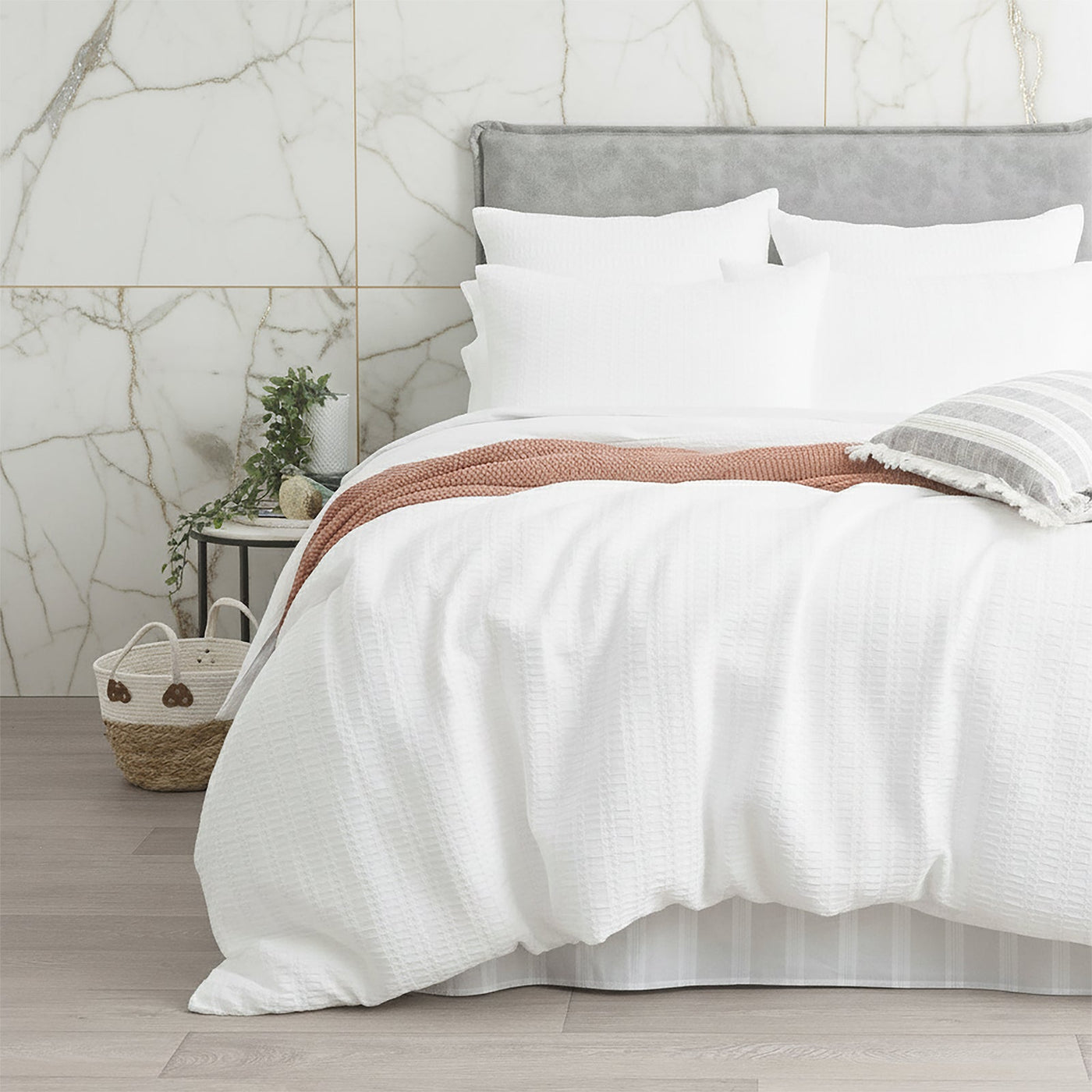Celeste Cotton Waffle Quilt Cover Set Ivory