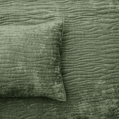 Blake Velvet Coverlet Set Military