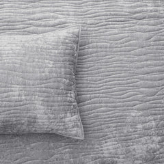 Blake Velvet Coverlet Set Silver Line