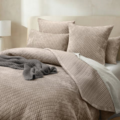 Archie Cross Stitch Velvet Coverlet Set Nude