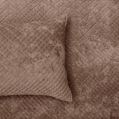 Archie Cross Stitch Velvet Coverlet Set Wood