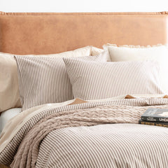 Flannelette Quilt Cover Set Egyptian Cotton Vintage Stripe