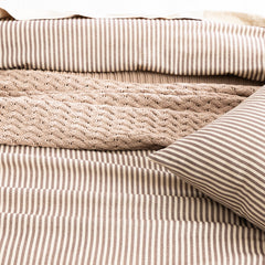 Flannelette Quilt Cover Set Egyptian Cotton Vintage Stripe