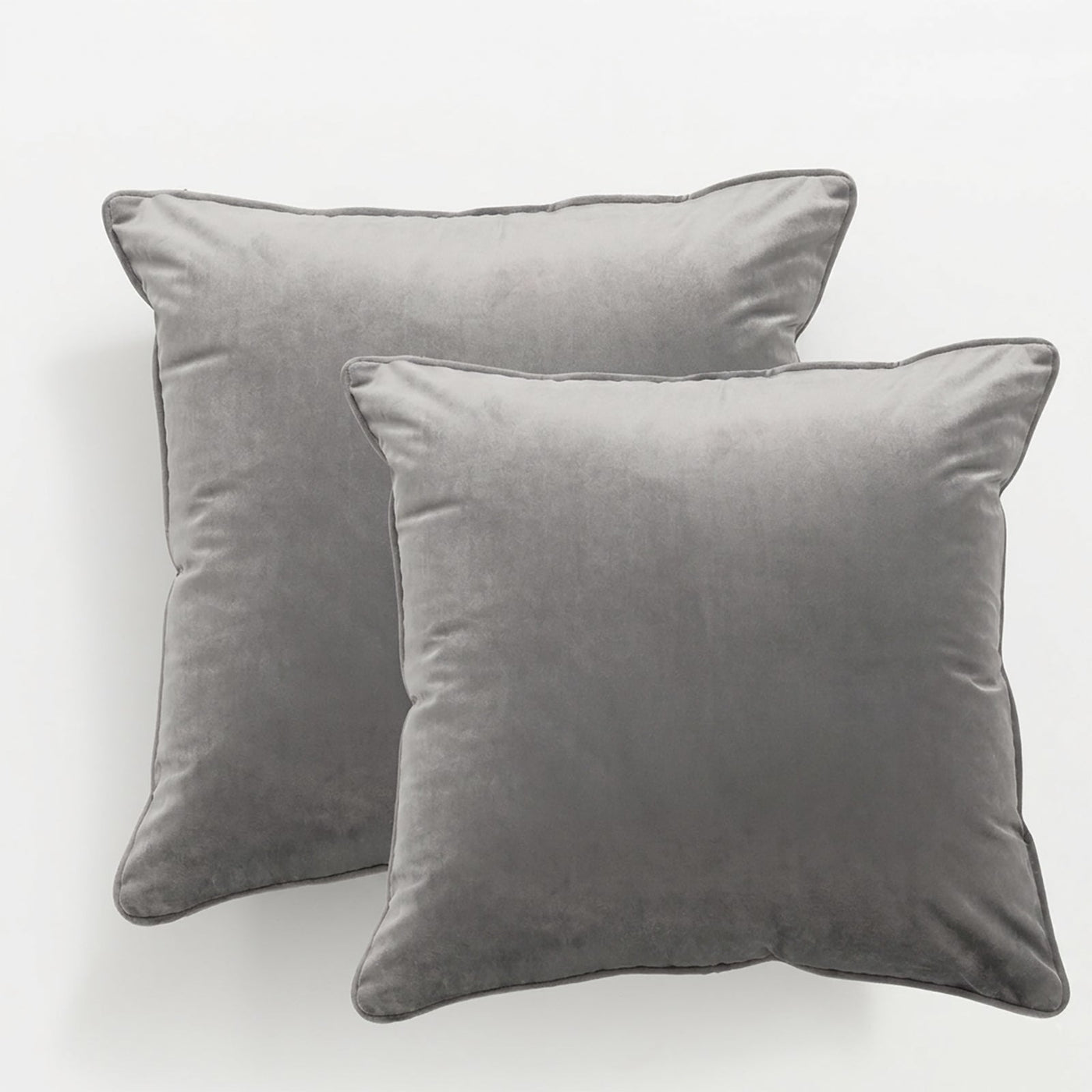 Icon Velvet Cushion Twin Pack Steel 50 x 50 cms