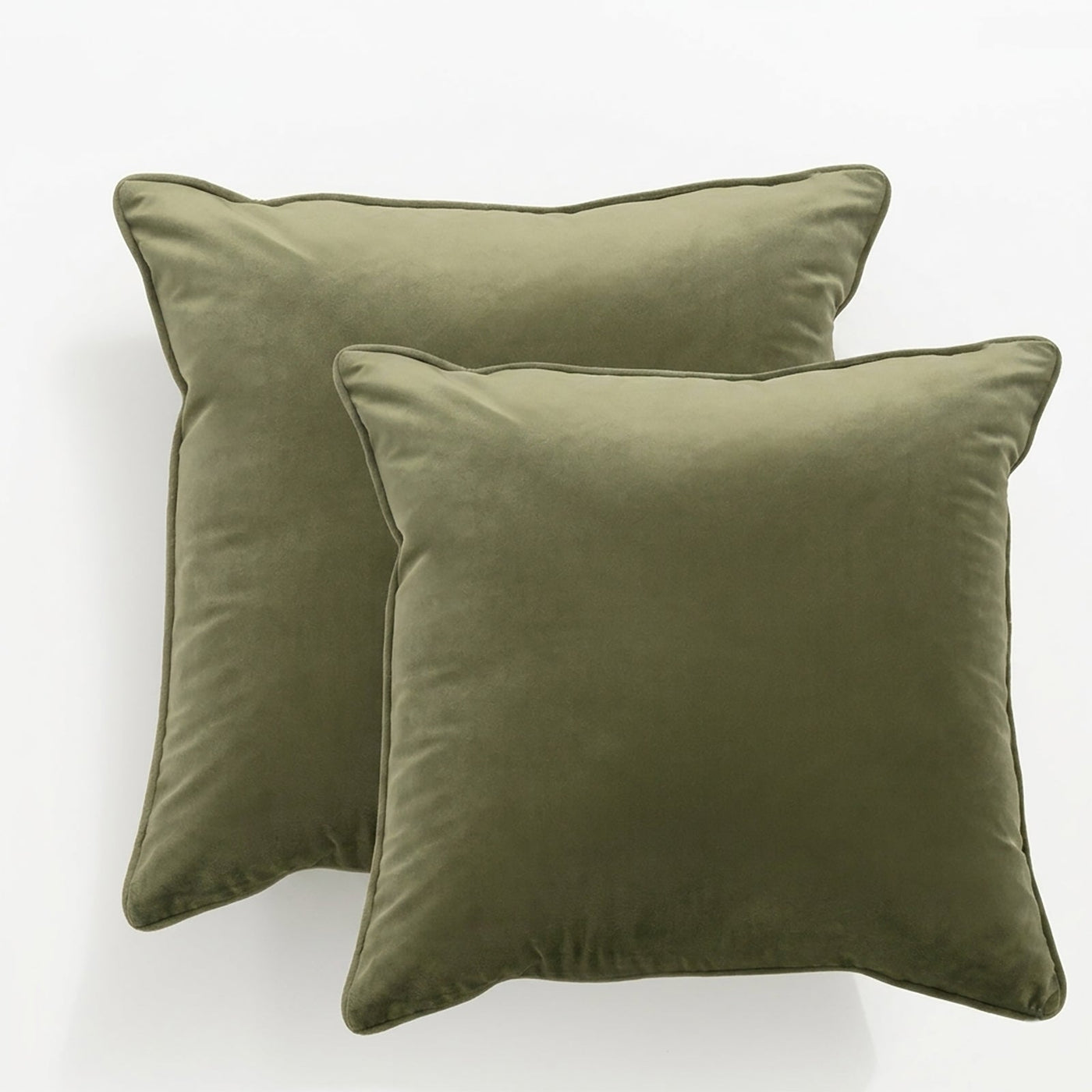 Icon Velvet Cushion Twin Pack Moss 50 x 50 cms