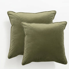 Icon Velvet Cushion Twin Pack Moss 50 x 50 cms