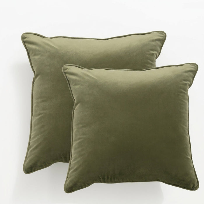 Icon Velvet Cushion Twin Pack Moss 50 x 50 cms