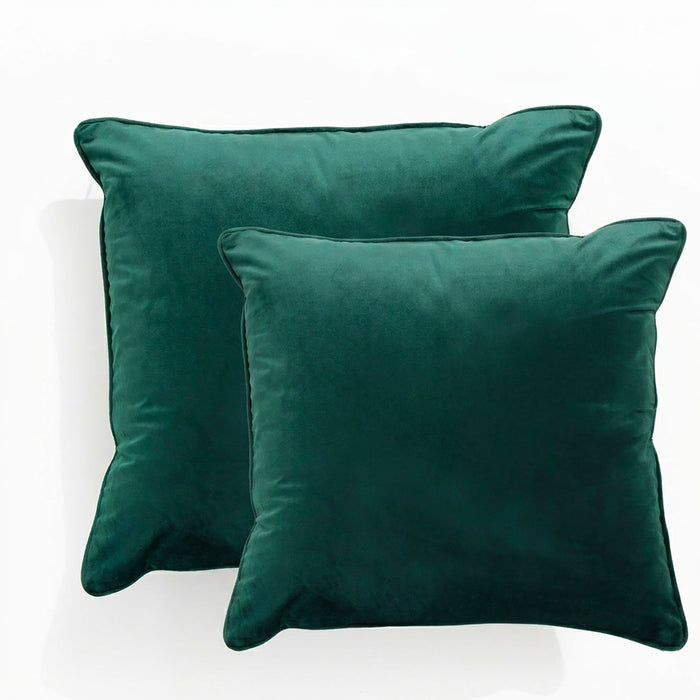 Icon Velvet Cushion Twin Pack Emerald 50 x 50 cms