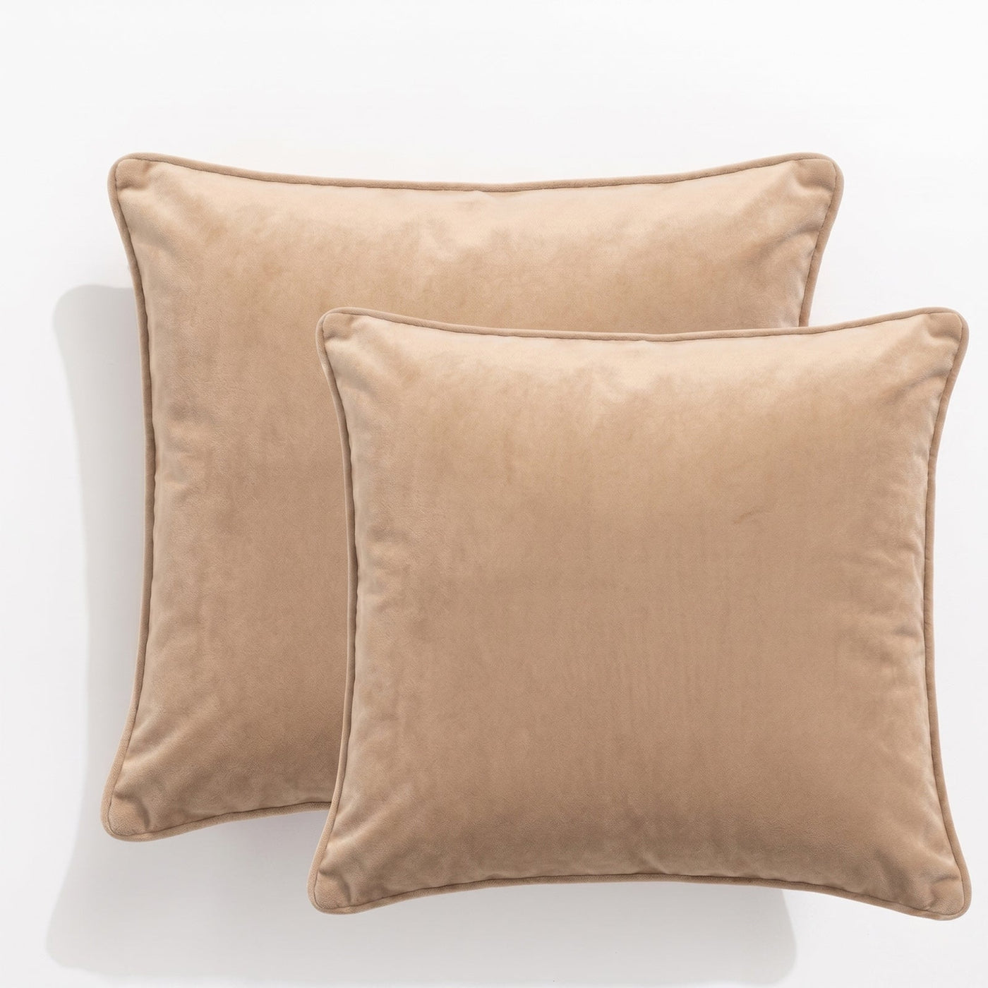 Icon Velvet Cushion Twin Pack Beige 50 x 50 cms