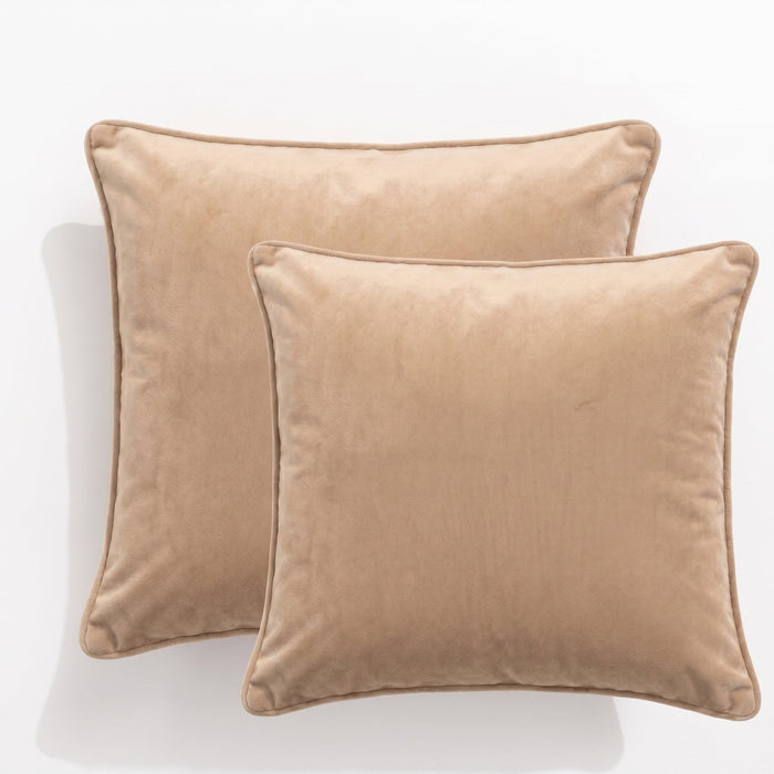 Icon Velvet Cushion Twin Pack Beige 50 x 50 cms