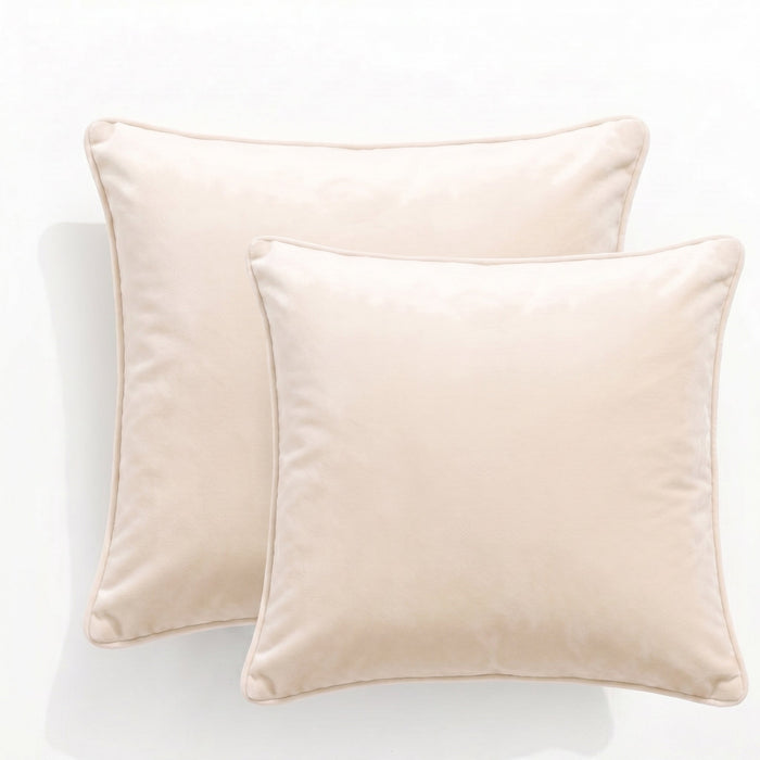 Icon Velvet Cushion Twin Pack Ivory 50 x 50 cms