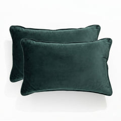 Icon Velvet Cushion Twin Pack Emerald 30 x 50 cms