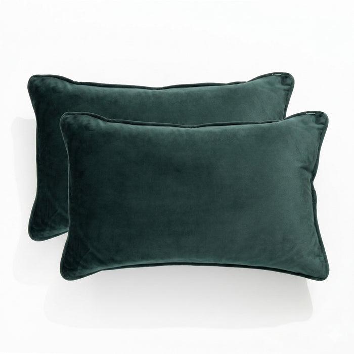 Icon Velvet Cushion Twin Pack Emerald 30 x 50 cms