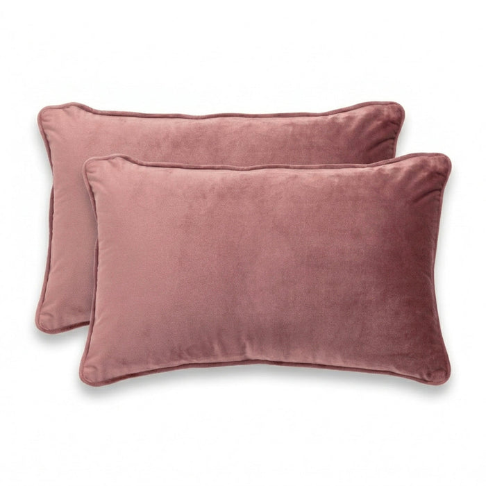 Icon Velvet Cushion Twin Pack Mahogany 30 x 50 cms