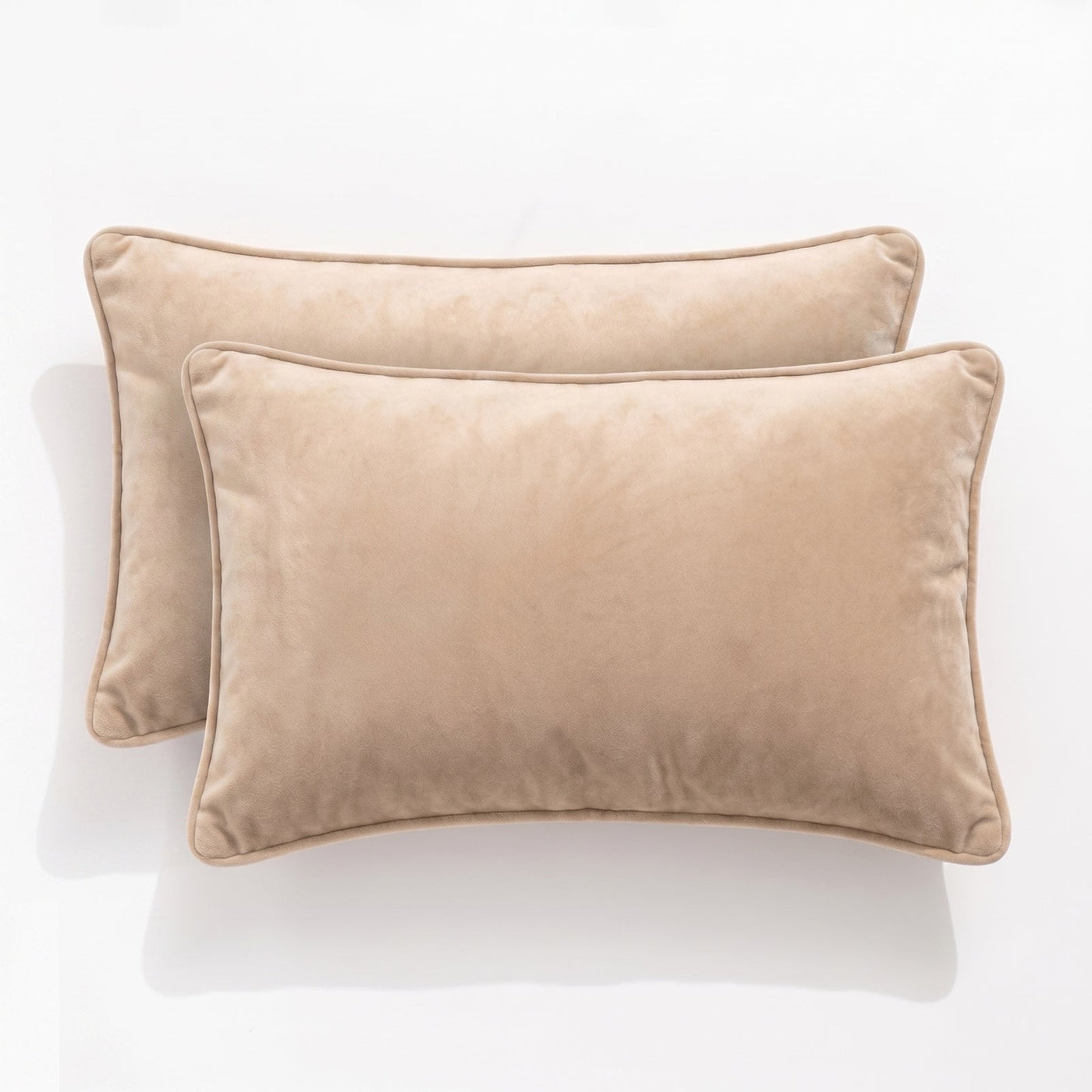 Icon Velvet Cushion Twin Pack Beige 30 x 50 cms