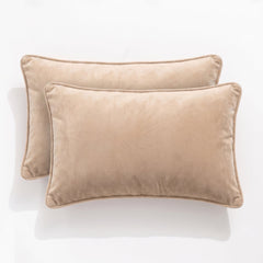 Icon Velvet Cushion Twin Pack Beige 30 x 50 cms
