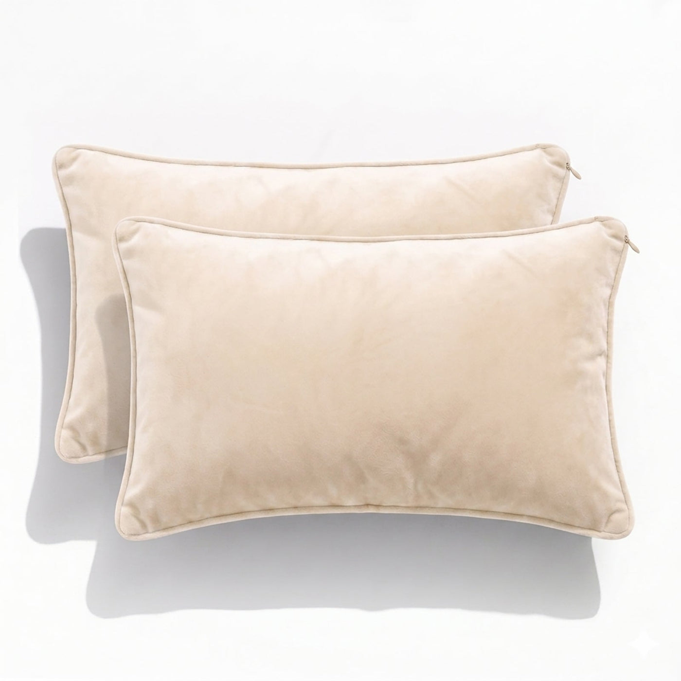 Icon Velvet Cushion Twin Pack Ivory 30 x 50 cms