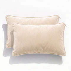 Icon Velvet Cushion Twin Pack Ivory 30 x 50 cms