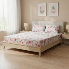 Floral Reverie Pure Cotton Fitted Sheet Combo