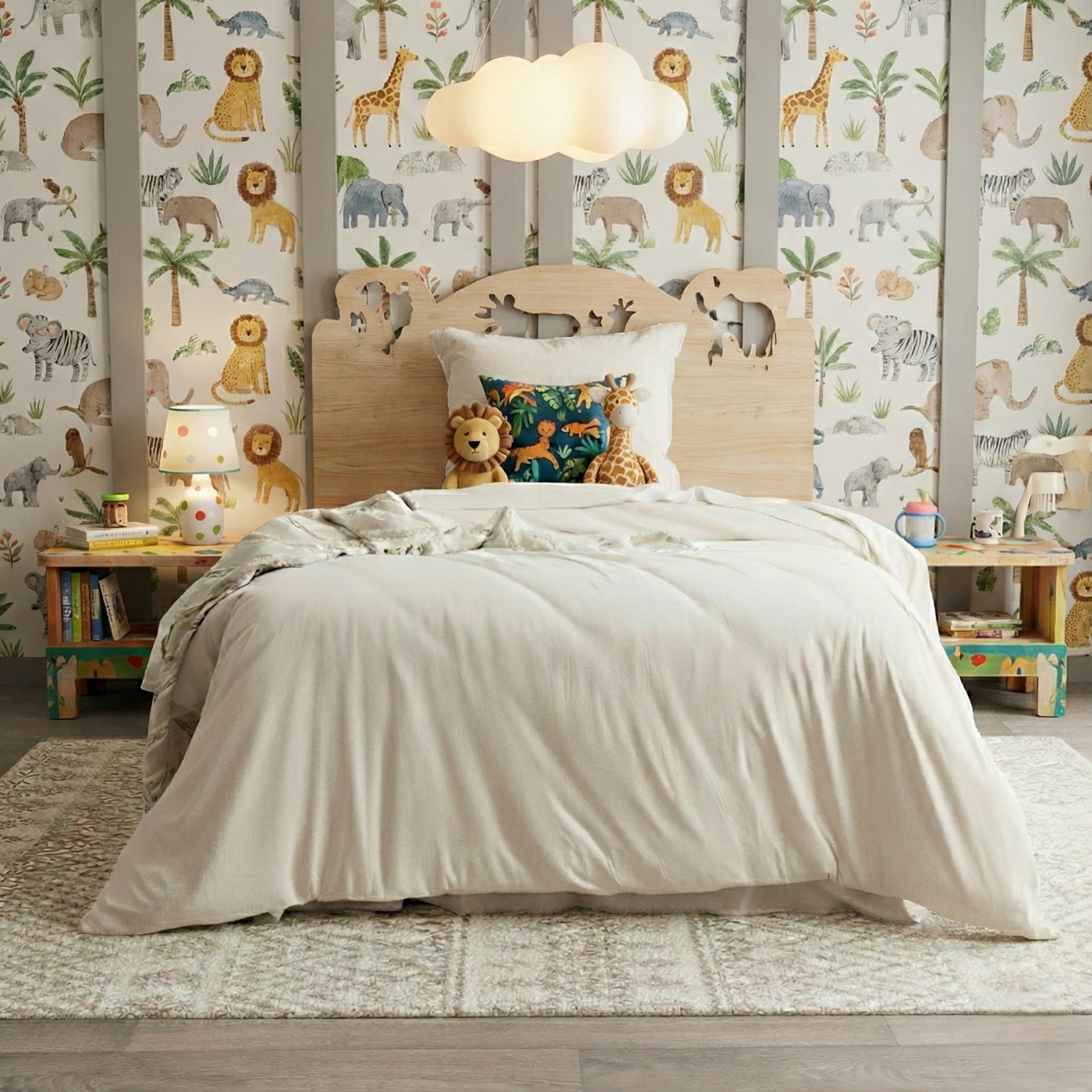 Kids Jersey Quilt Cover Set Oatmeal