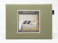 Egyptian Cotton Fitted & Pillow Case Set Basil - No Flat Sheet