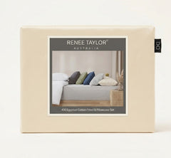 Egyptian Cotton Fitted & Pillow Case Set Vanilla - No Flat Sheet
