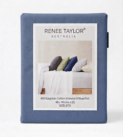 Egyptian Cotton Fitted & Pillow Case Set Steel Blue - No Flat Sheet