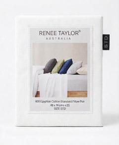 Egyptian Cotton Fitted & Pillow Case Set White - No Flat Sheet