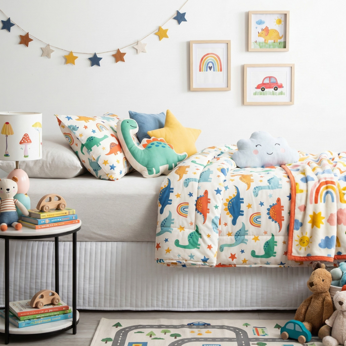 Kids Organic Jersey Fitted & Pillowcase Sheet Ecru - No Flat Sheet
