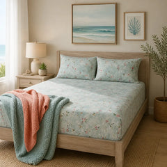 Ivy Bloom Pure Cotton Fitted Sheet Combo