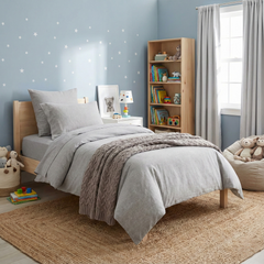 Kids Jersey Quilt Cover Set Charcoal